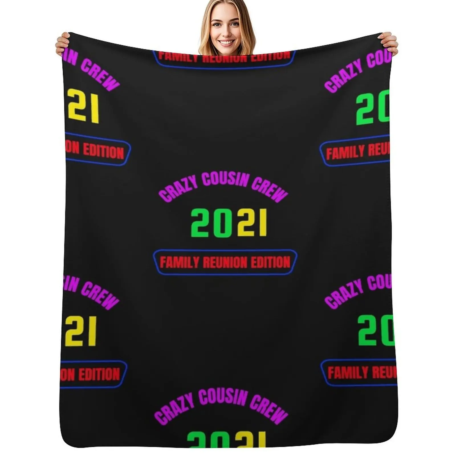 

Crazy Cousin Crew Family Reunion Edition Throw Blanket Air Conditioner Soft Blanket for Office Home