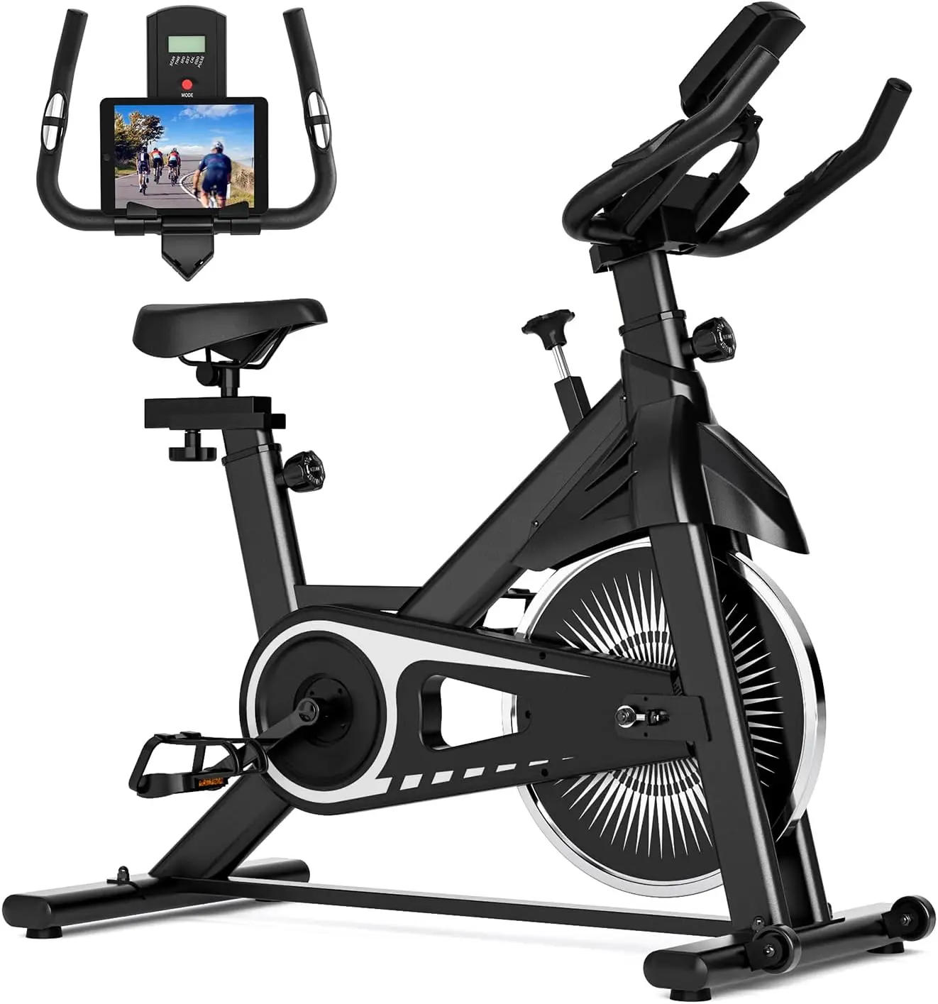 Exercise Bike, Adjustable Resistance Stationary Bike for Home, Indoor Cycling Bike for Home, With LCD Display and Heart Rhythm M