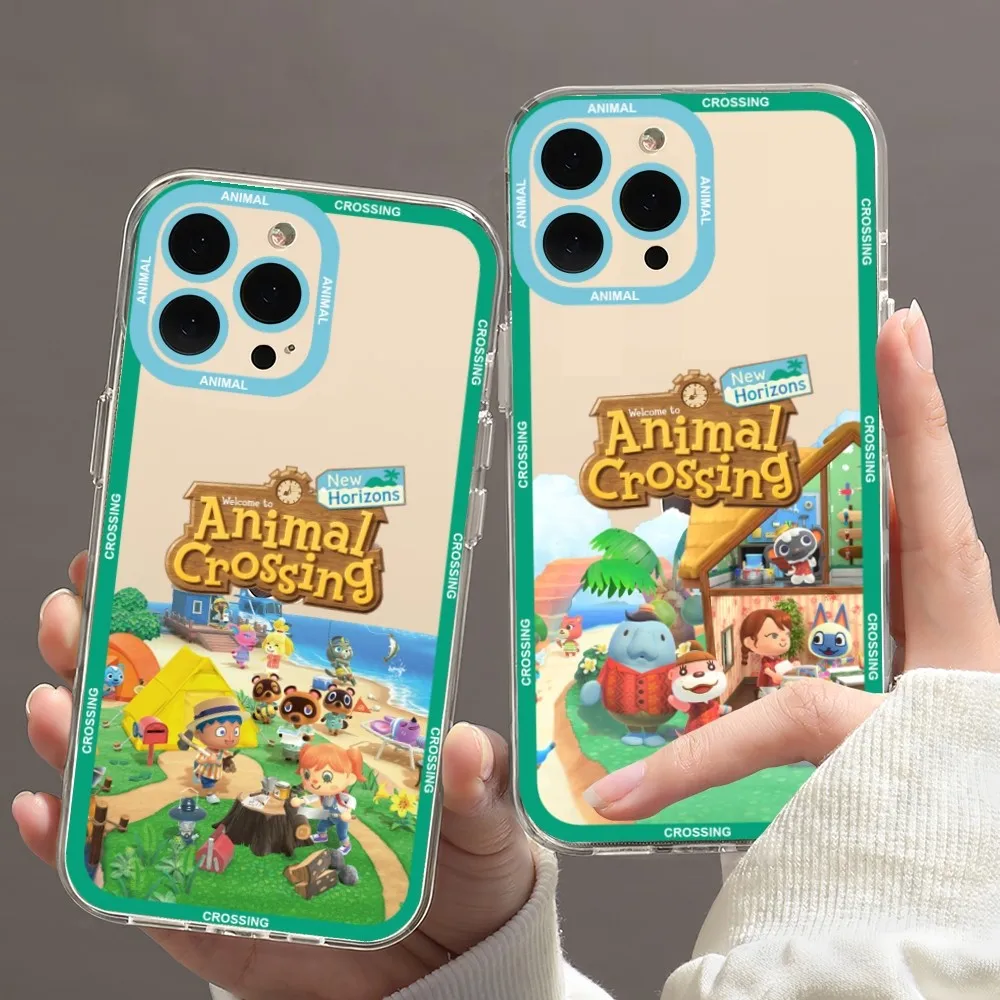 Game Animals Crossings Phone Case For Samsung A73 A72 A71 A70 A53 A52 Transparent Border Shell