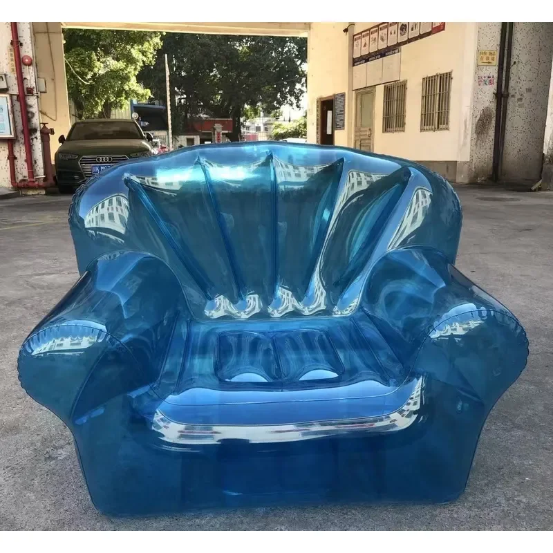 Thickened PVC Inflatable Sofa Transparent Air Couch Portable Outdoor Lounge Chair Customizable Durable Blow Up Furniture for