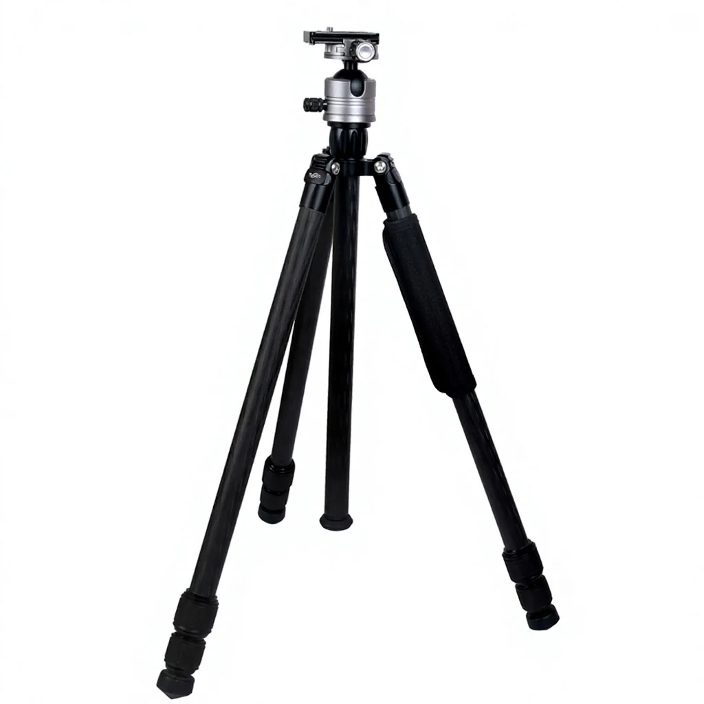 Carbon Fiber Professional Video Camera Tripod Super Lightweight Mini Wireless Compact Travel Stand 360 Degree Ball Head QR Plate