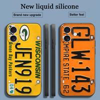 Funny License Plate Hot Phone Case For iPhone 16 15 14 13 12 11 X XR XS 8 Plus Mini Pro Max Soft black Shockproof Cover