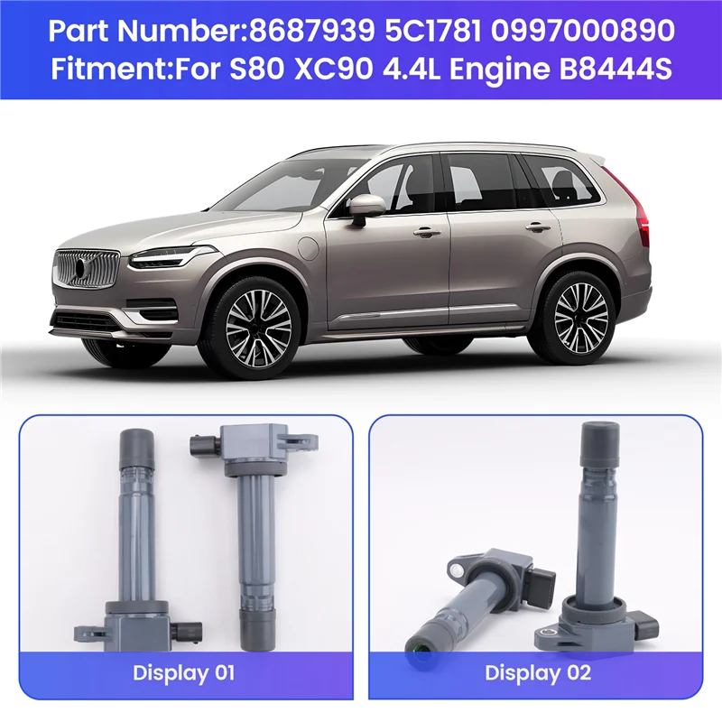 

NEW-New Auto Ignition Coil For Volvo S80 XC90 4.4L Engine B8444S 8687939 5C1781 0997000890 Auto Parts