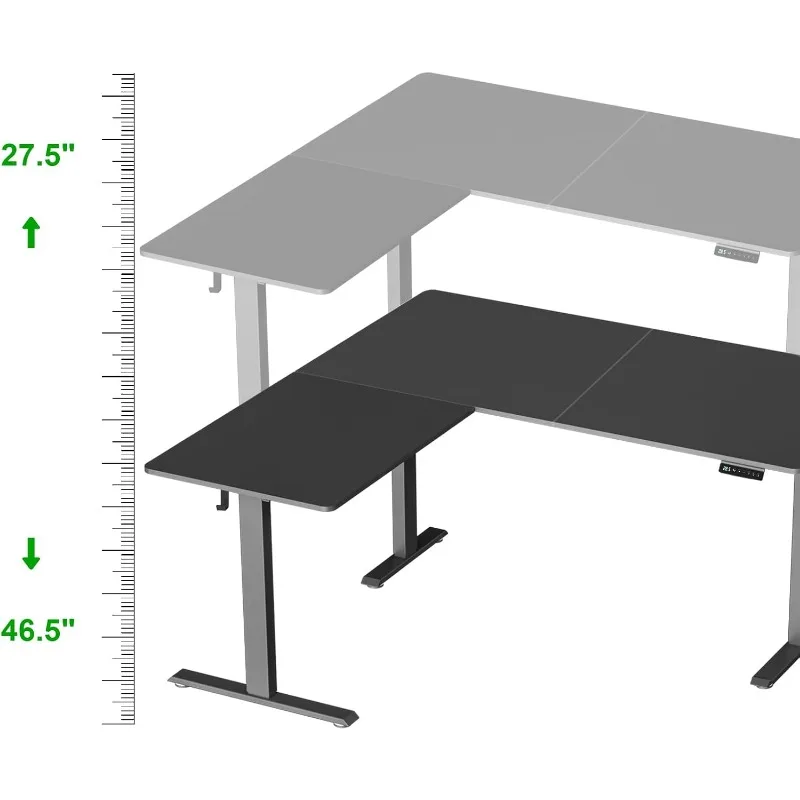 Upgrade Version 63 * 55 inch L Shaped Electric Adjustable Height Standing Desk, Corner Stand Up Desk,