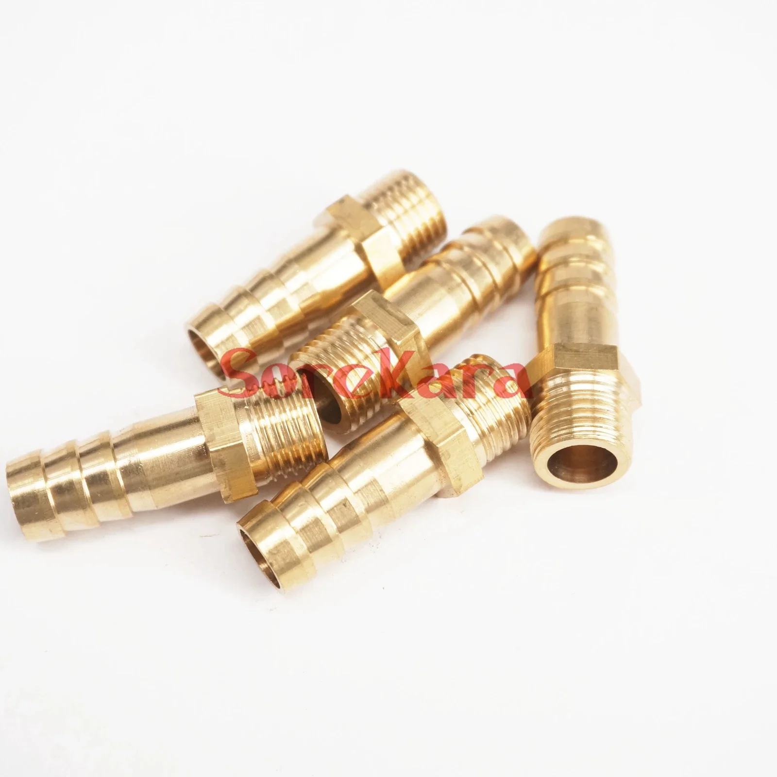 LOT 5 Hose Barb I/D 10mm x M12x1.25 Metric Male Thread Brass coupler Splicer Connector fitting for Fuel Gas Water