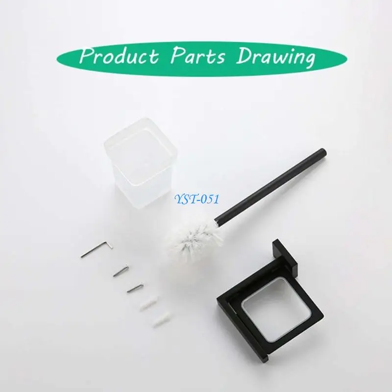 

E15A Высокоэффективная чистящая туалетная щетка с квадратным стальным держателем для ванной комнаты