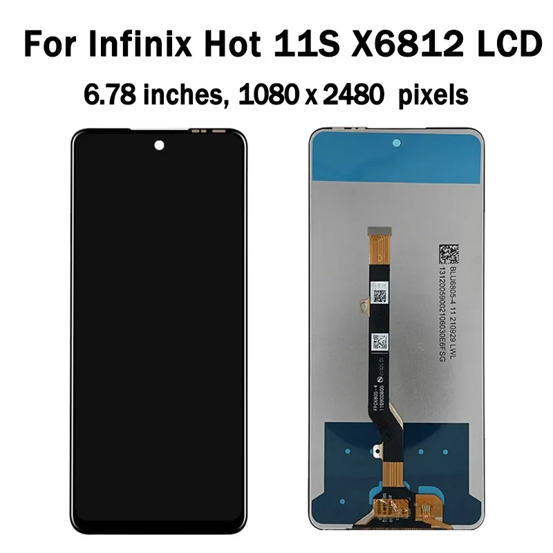 Original For Infinix Hot 11s X6812 Display Touch Screen Assembly Digitizer For Infinix Hot 11s NFC X6812B LCD Replacement Parts