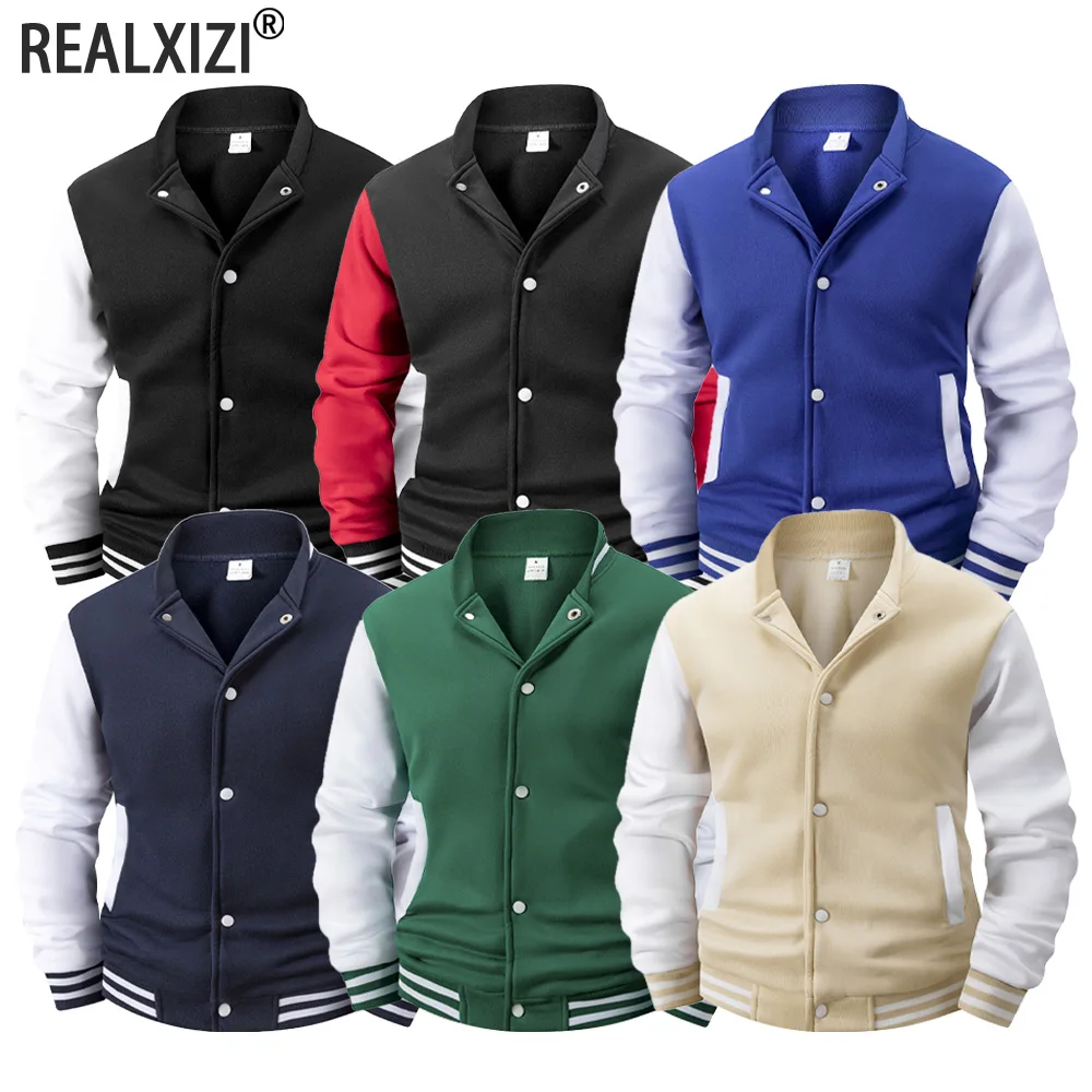 

Весенне-осенняя мужская бейсбольная куртка, пальто, свободная спортивная ветрозащитная куртка, толстые теплые повседневные толстовки с длинными рукавами, униформа