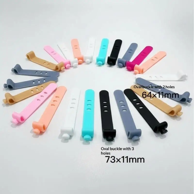Adjustable TPR Cable Management Ties 10 Pcs Multicolor Reusable Cord Fasteners for Home Office Travel Storage