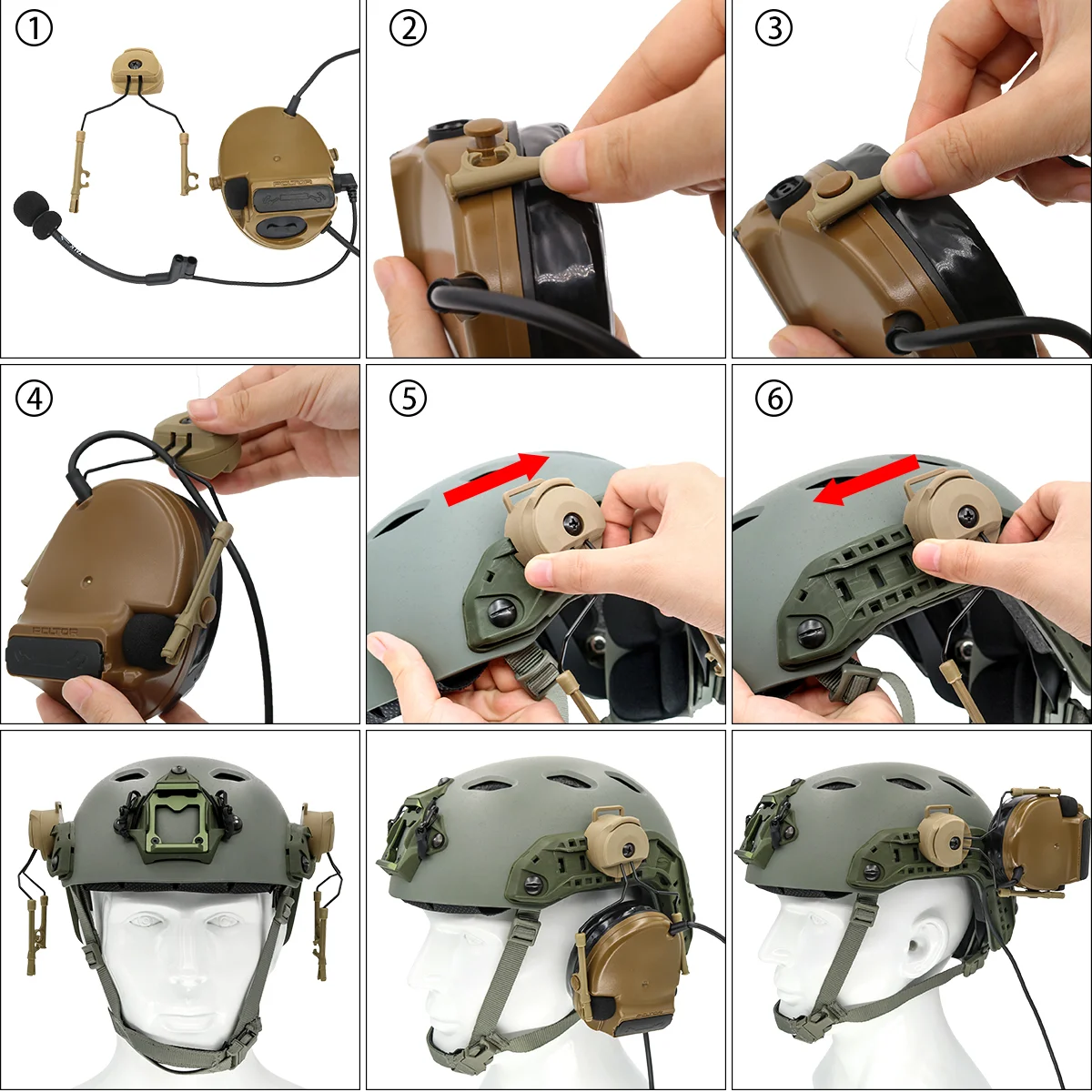 Тактический Кронштейн ARC Track Adapter Comtac Bracket для наушников с шумоподавлением COMTAC I II III IV