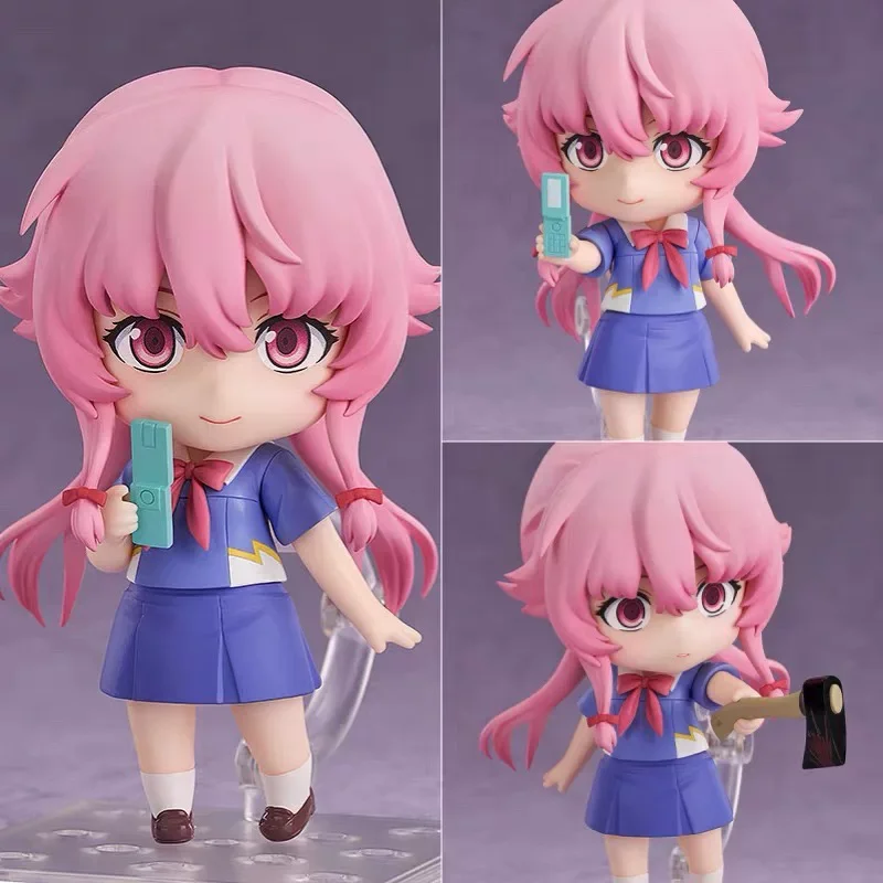 Neue Nendoroid Yuno Gasai 2316 Future Diary bewegliche Actionfiguren Anime-Modellspielzeug mit austauschbarem Gesicht Desktop-Ornament Geschenk