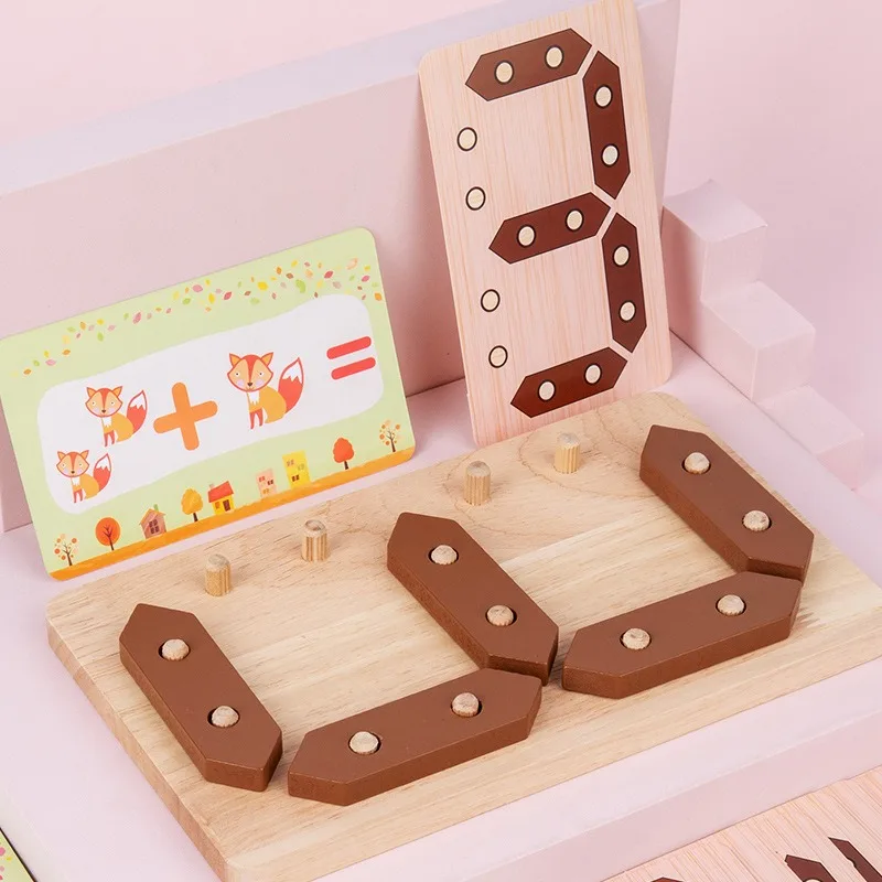 Kids Early Education Number Addition Subtraction Learning Board Cognitive Arithmetic Operation Building Board Kindergarten