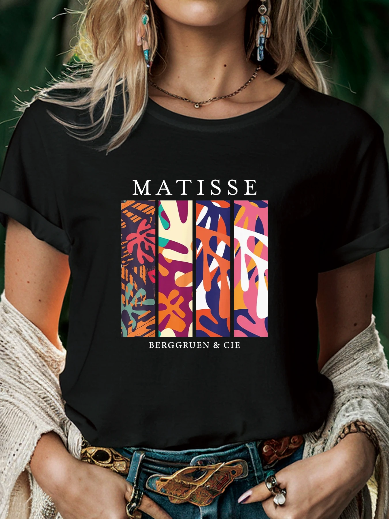 Henri Matisse Women T Shirt Summer Fashion Short Sleeved T-shirt Tee Tops Printed O-neck Casual T-shirt Women's Clothing