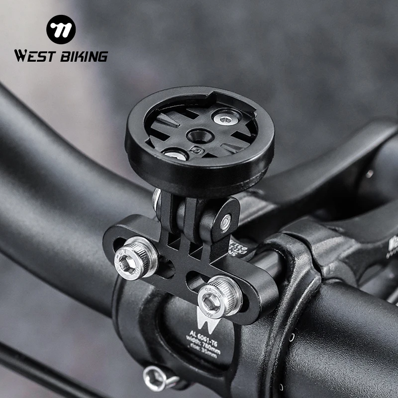 WEST BIKING Bicycle Speedometer Stem Mount Garmin Gopro Adapter 180 Degree Adjustable Bike Computer Mount For Bryton Wahoo