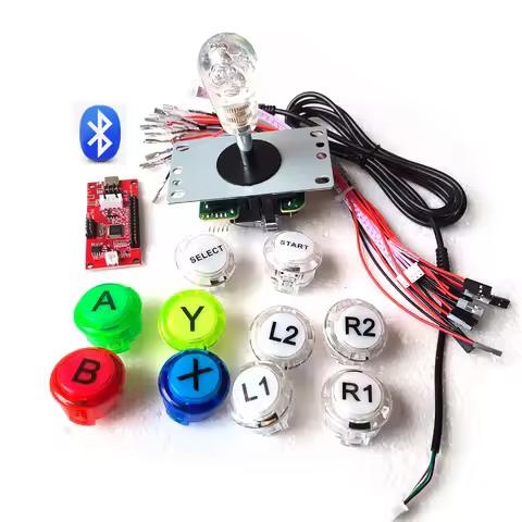 Bluetooth Wireless Joystick Controller Zero Delay Usb Board Arcade Game Diy Kit Clear Button For Pc Ps4 Android IOS Copy Sanwa