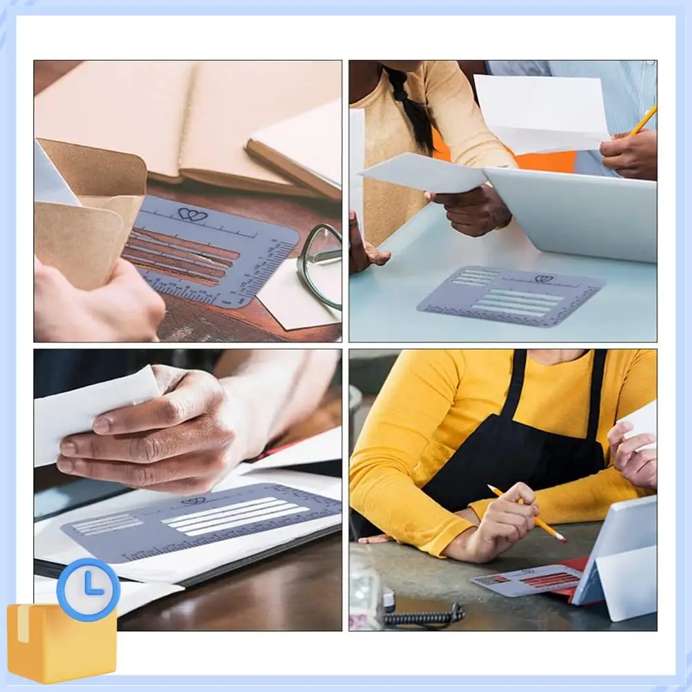 Popular 4 Pcs Guide Envelope Addressing Guide Stencil Ruler Quilting Rulers And Templates For Envelopes Brush Pens Making Thank