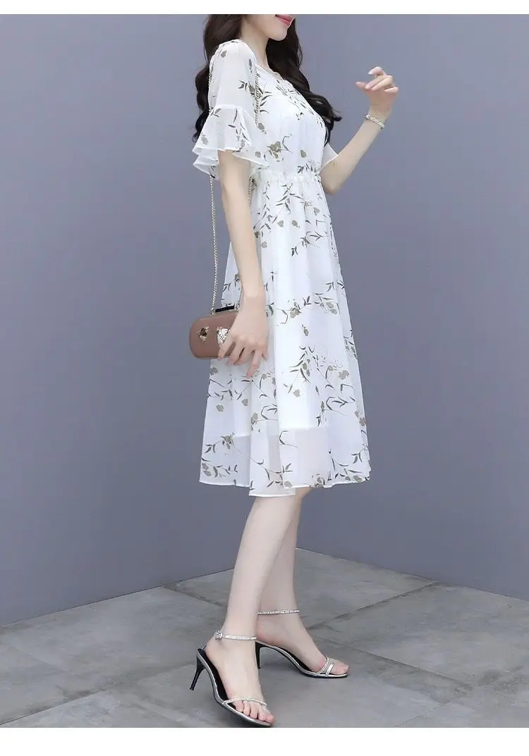 Abiti a maniche corte da donna per feste estive Boho stampa animalier che scorre vita alta girovita costumi da bagno prendisole resort semplice