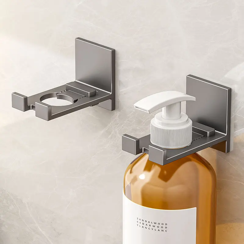 

Universal Punch-free Shower Gel Bottle Rack Wall Mounted Adjustable Shampoo Bottle Metal Holder Hand Soap Dispenser Hook