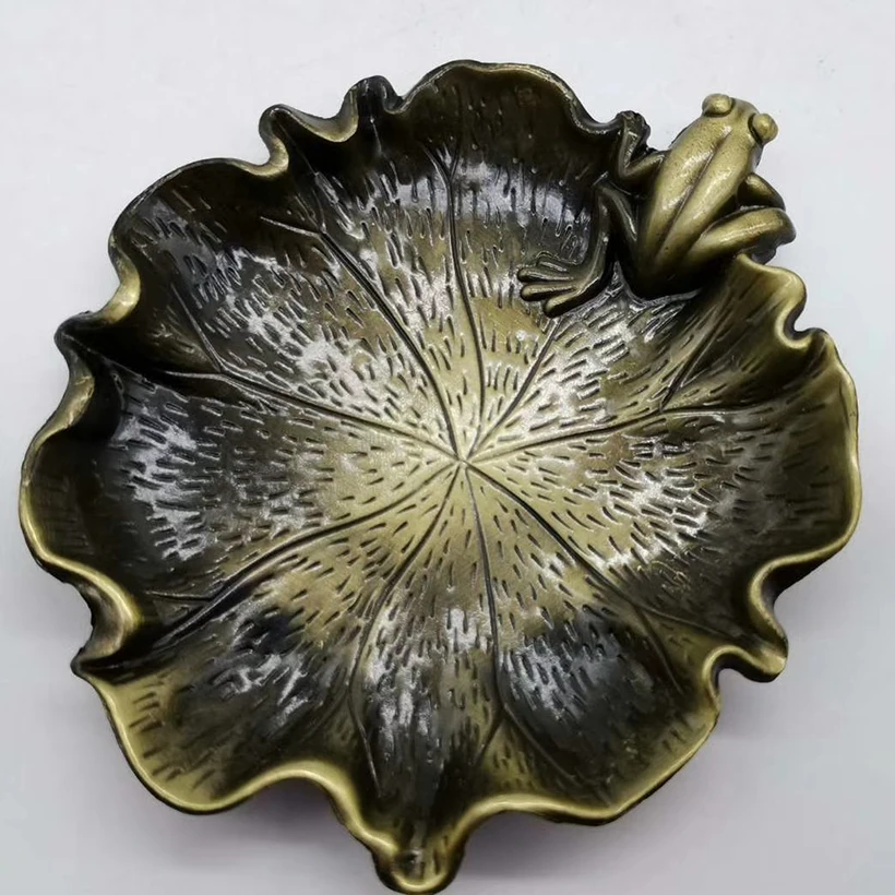 Copper Ware Collection: Copper Lotus Frog Plate, Pen Wash