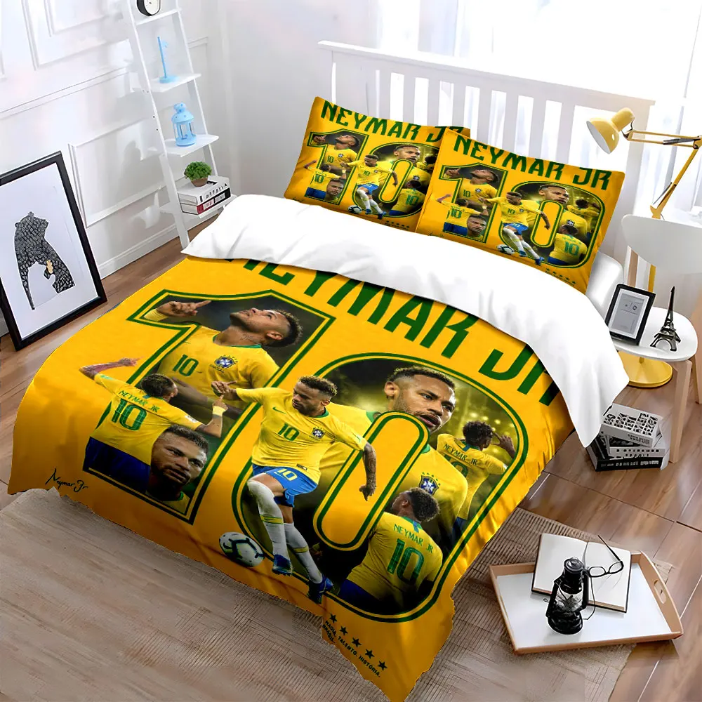 Neymar football highlights Print Bedding Set 1 Duvet Cover 2 Pillowcases for Adult and Children Luxury Gift Full Size