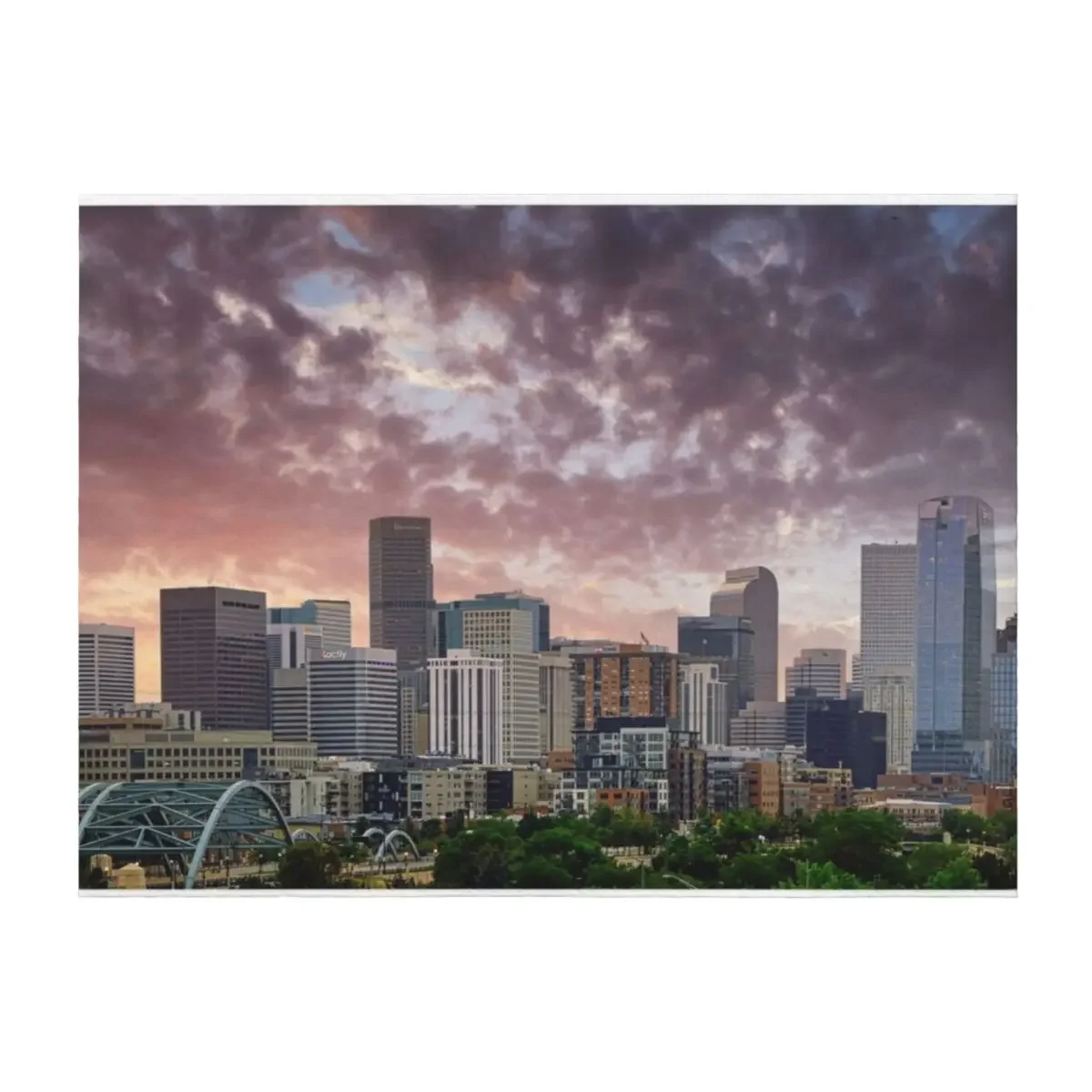 

Downtown Denver Sunrise Panorama Throw Blanket Beach Nap Heavy Bed Blankets