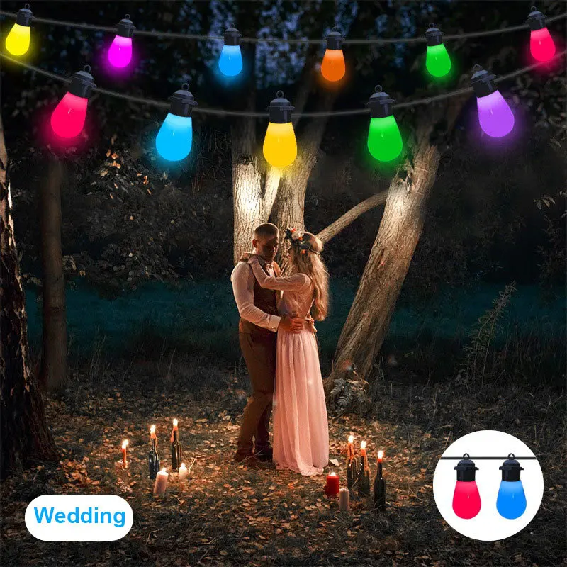 Solar string lights outdoor courtyard LED lights, mobile phone APP control magic lights