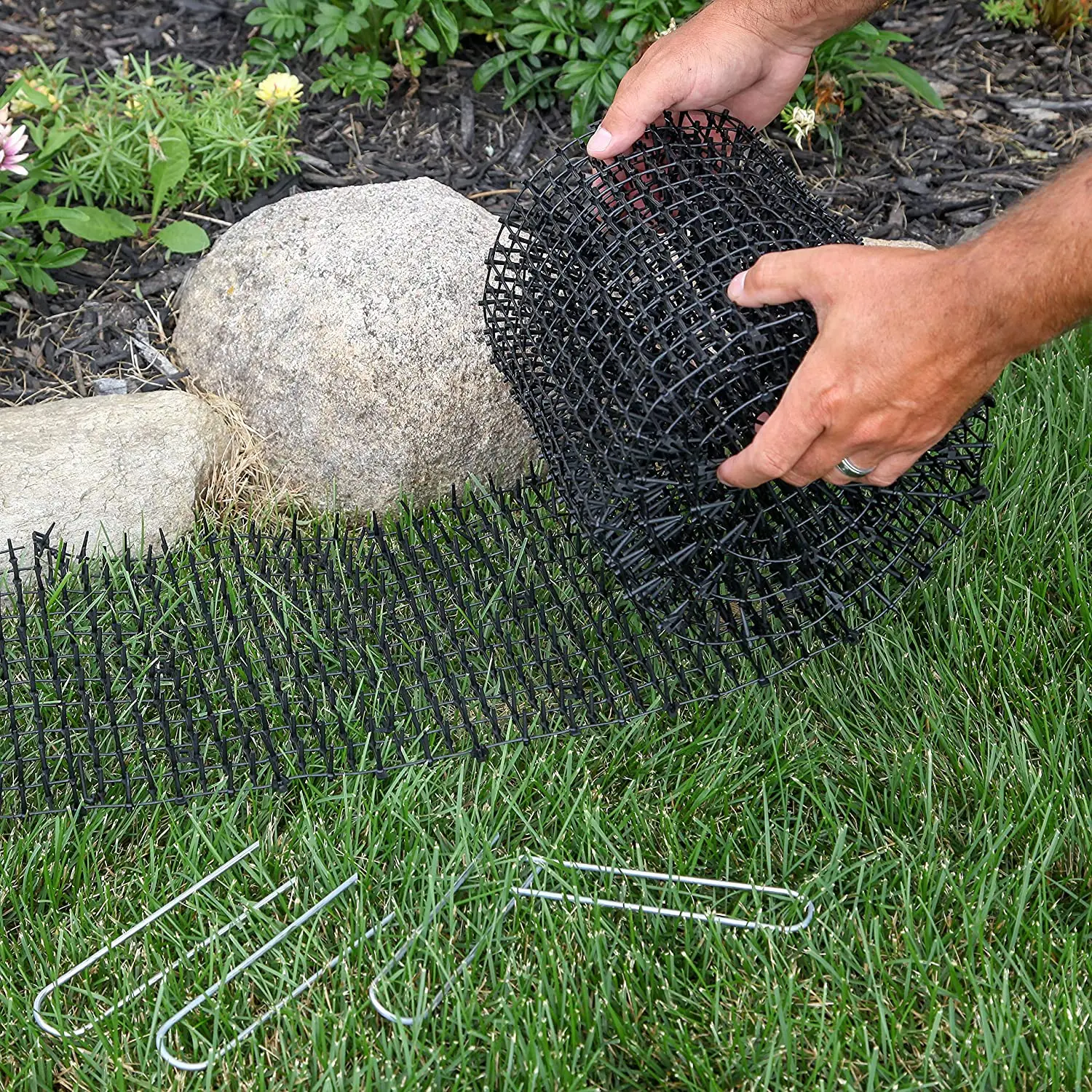 Katzenkotmatte weiß -4 m x 0,28 m, Anti-Katzen-Netzwerk mit Spikes, Garten-Grabstopper – Haustier-Hund-Katzen-Abschreckungsmatte für drinnen und draußen – Detail 12