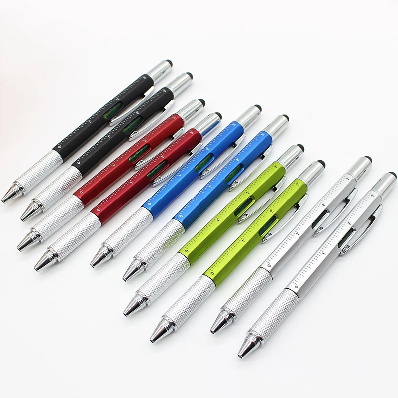 Multifunction Touch Screen Plastic Ballpoint Pen with Spirit Level Ball Pen Office Gift Canetas Advertising Custom LOGO