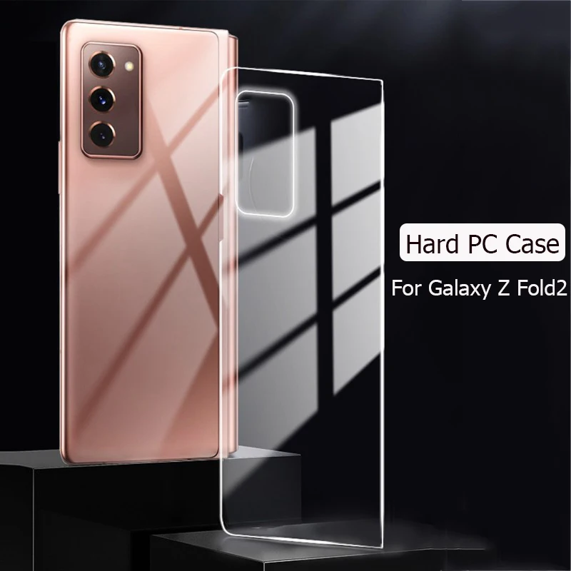 For Samsung Z Fold 2 Case with Camera Protector Glass Transparent Front Back Cover Hard Bumper on Galaxy Z Fold2 Full Protection