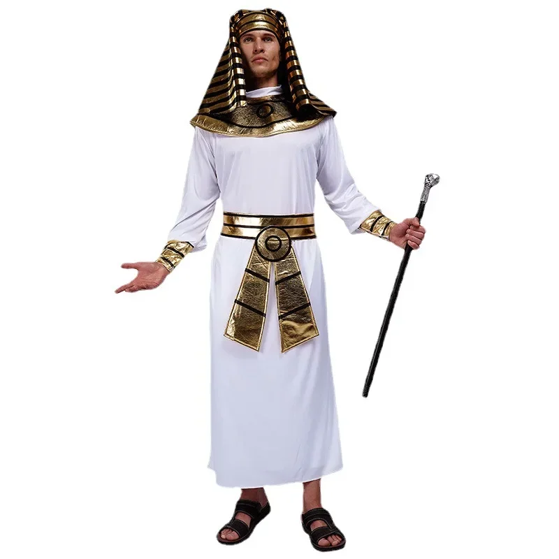 Pharaoh Costume Men Ancient Egypt King Cosplay Clothes Halloween Cosplay Carnival Stage Performance Wear Party Dress Up Suit