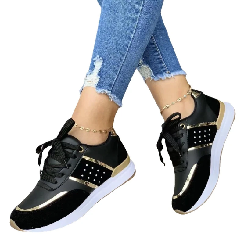 Women Platform Sneakers Shoes Leather Casual Sport Shoes Ladies Outdoor Running Plus Size Vulcanized Shoes Zapatillas Mujer