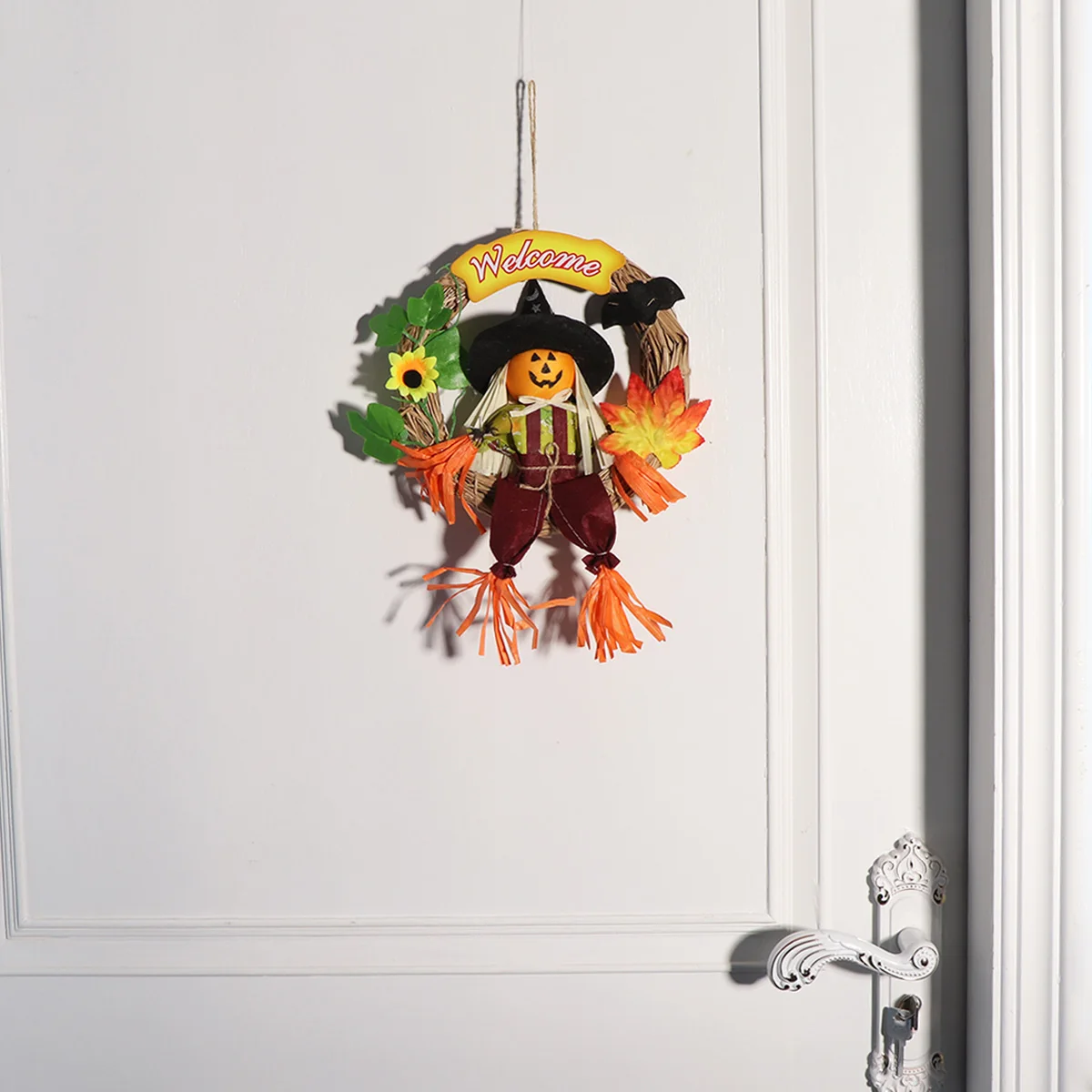 

Halloween Wreath Ornament Straw Plastic Decorations Hanger Pumpkin Hat Door Bamboo Tag Festive Party