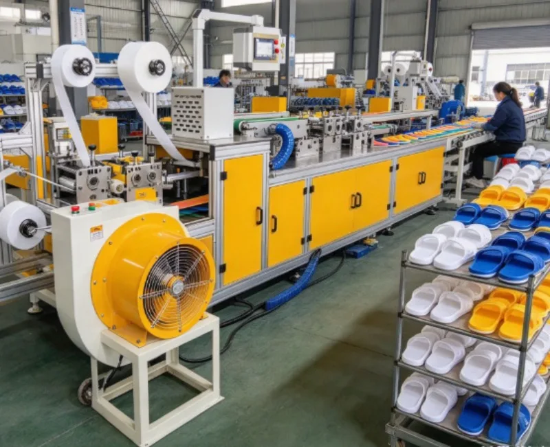Automatic Indoor Slipper Shoe Custom Printing Logo Non-woven Fabric Disposable Slipper Making Machine