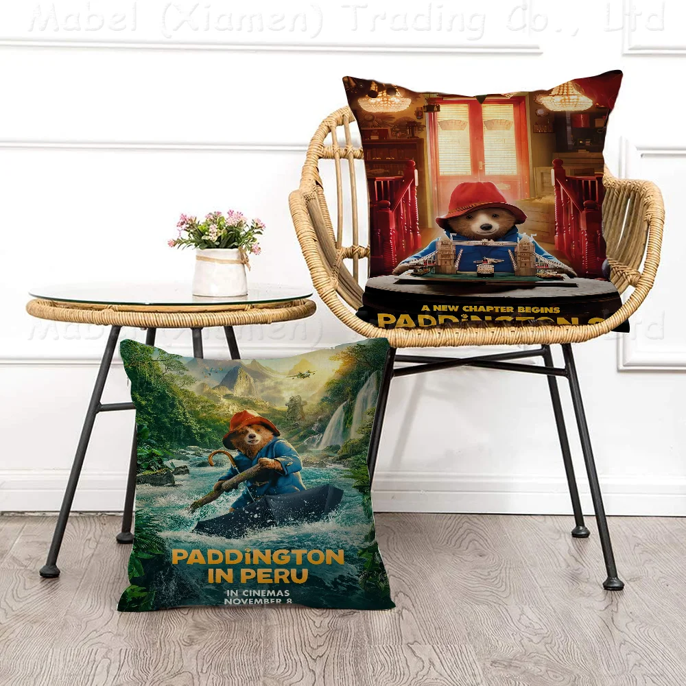 P-Paddington Movie Cushion Cover Decorative Pillow Sofa Home Decor Case Pillow Cases