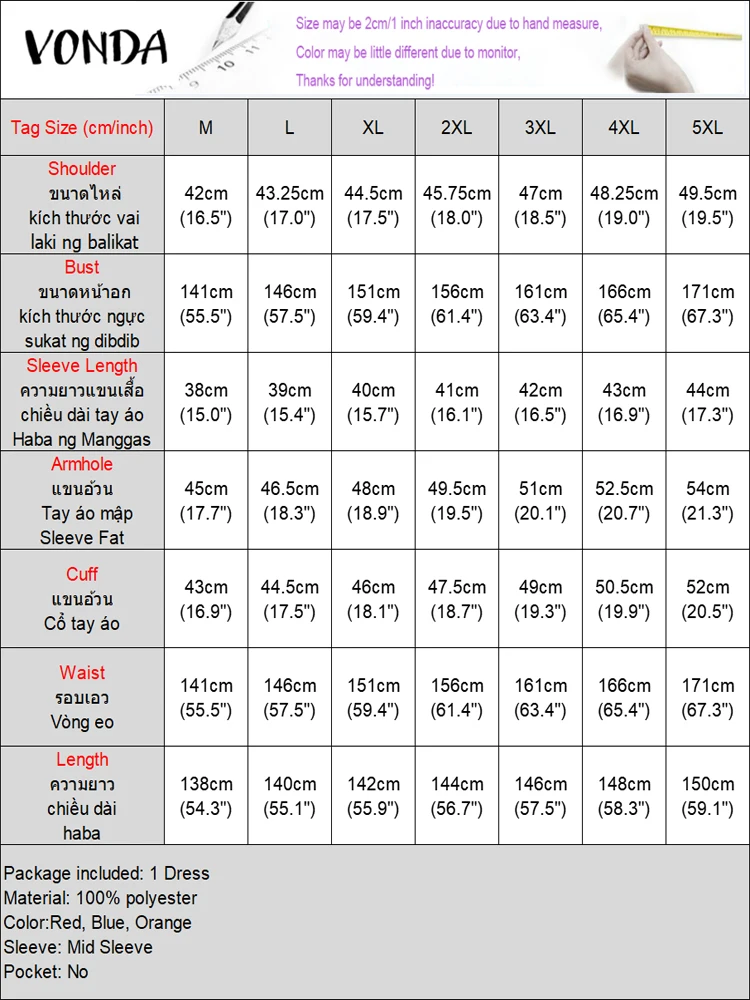 Plus Size Women Dress 2025 VONDA Oversized Short Sleeve Summer Sundress Print Party Vestidos Bohemian V-Neck Loose Robe 5XL