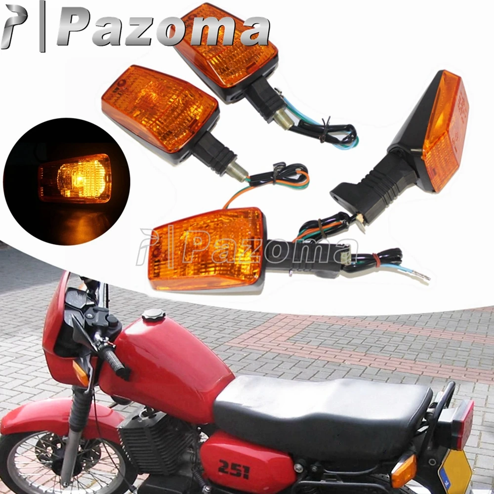 Motorcycle Turn Signals Indicator Light Flashing Indicator Front Rear Signal Lamp Filaments Amber Blinker Flasher For MZ ETZ 251