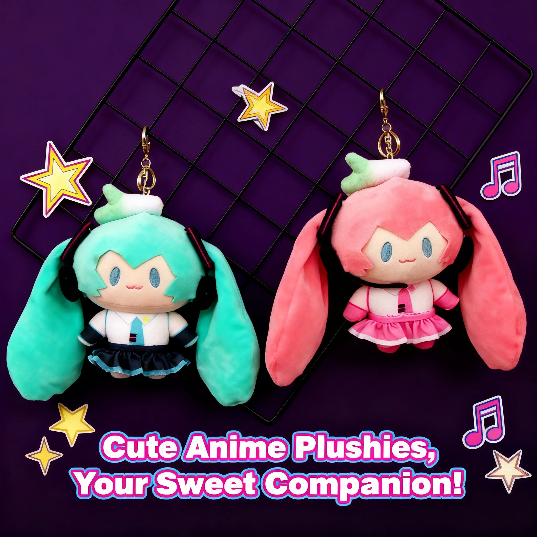 Llavero de Peluche de Anime Miku Hatsune, Lindo Juguete de Peluche, Regalo para Novia, Regalo de Cumpleaños, Mercancía de la Serie Vocaloid