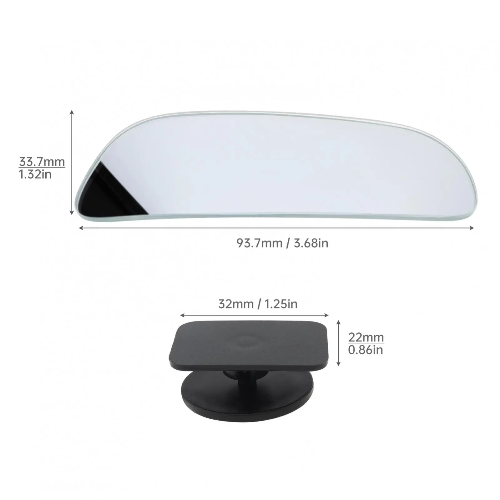 2pcs High Definition Glass Frameless Convex Rotation Design Blind Sot Mirror, Wide Angle Adjustable Auxiliary Mirror