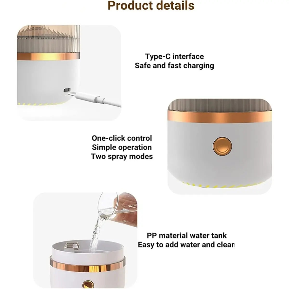 [Vend for]Aromatherapy Essential Oil Diffuser Salt Lamp Diffuser with 7 Color Lights 160ml Cool Mist Humidifier for Home A