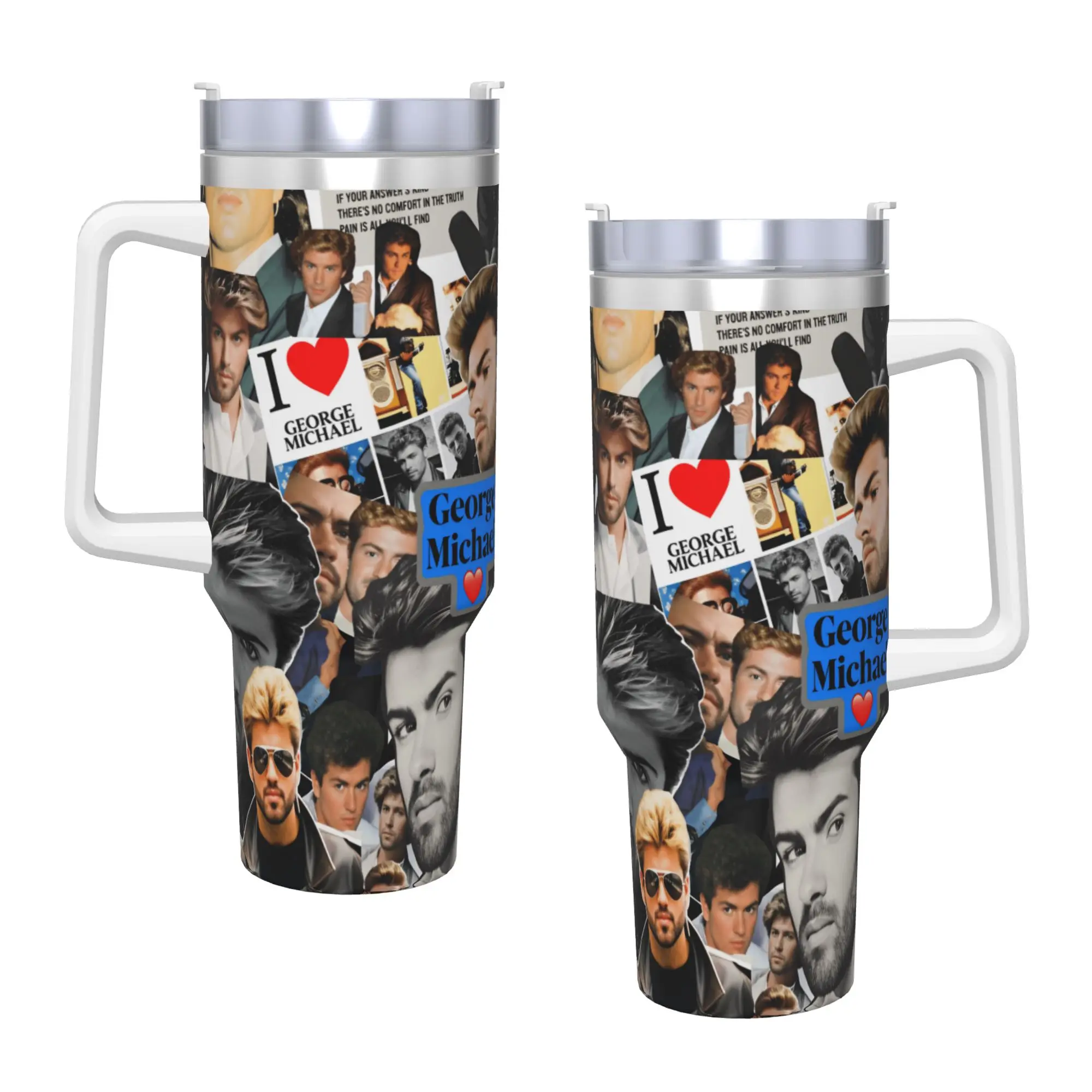 

Stainless Steel Tumbler George Michael British Singer Coffee Mug Insulated Hot Drinks Car Mugs Travel Custom Water Bottle