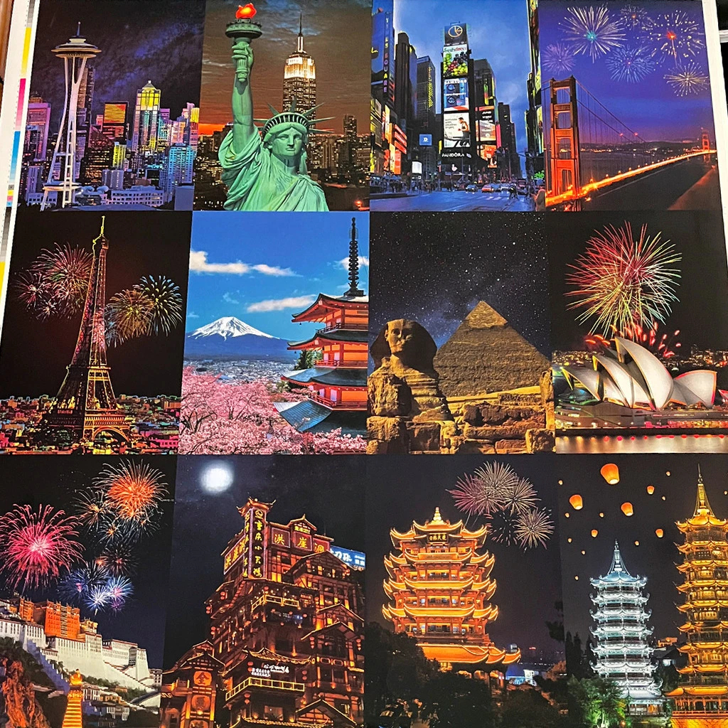 

24 sheets Night Scene Scratch painting, World Famous Cities painting Bookmarks, Children's Scratch painting Paper DIY drawing