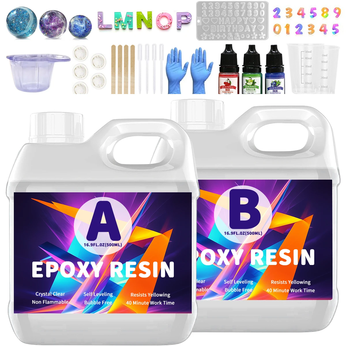 

Епоксидная прозрачная батарея из хрусталя 500 мл, альт-бриллиант, сильный бурbujas, быстросплавная фигура, искусственная кожа, adecuado para mesa