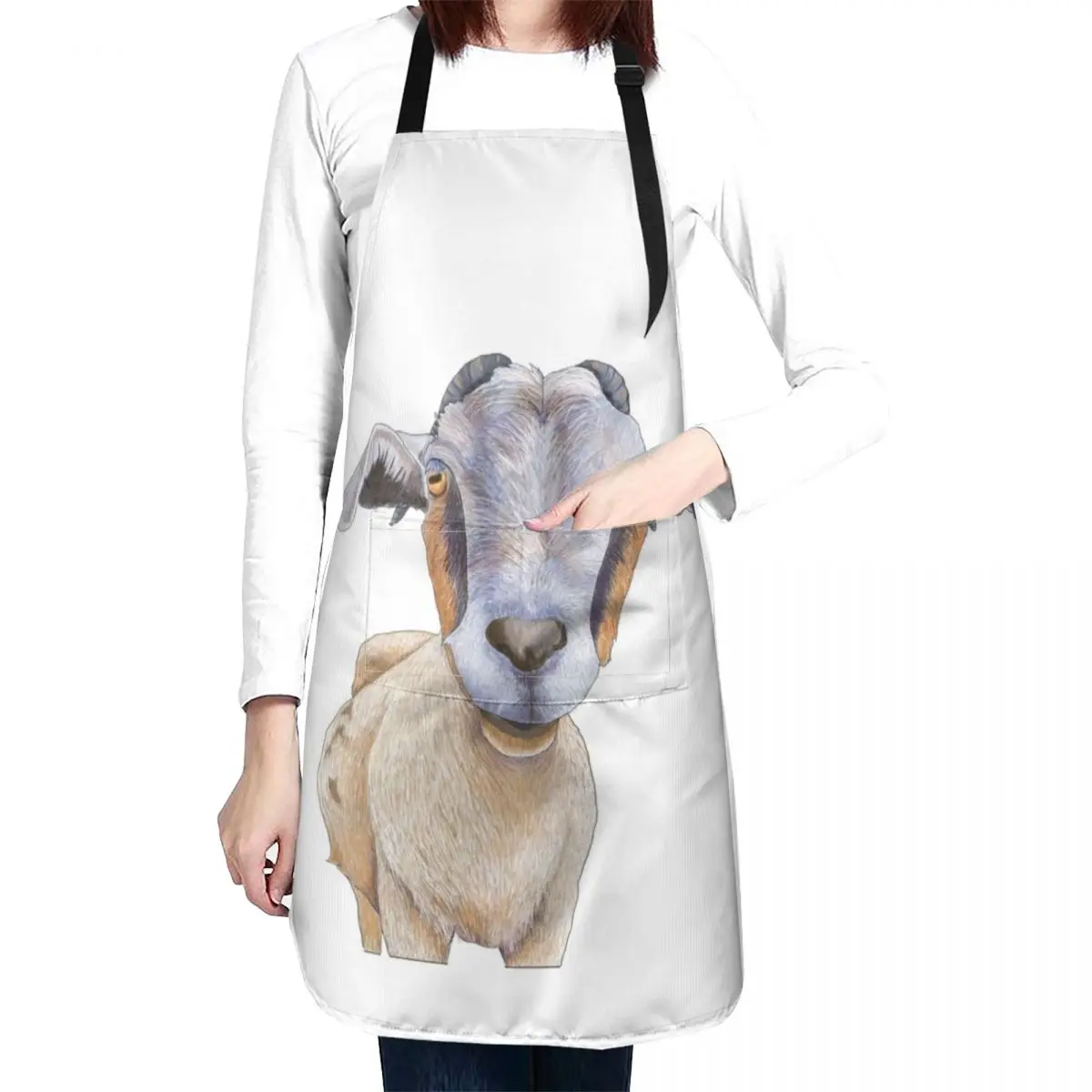 Nibbles the Goat Apron Chef Uniform Woman Kitchen Special Accessories Barista Apron