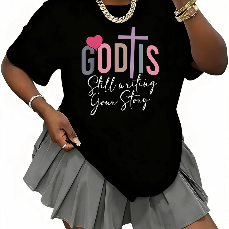 God Is Still Writing Your Story Christian Faith Women's T-Shirt 100% Cotton Fun Print Short Sleeve Top Casual Round Neck Tee S-5Xl