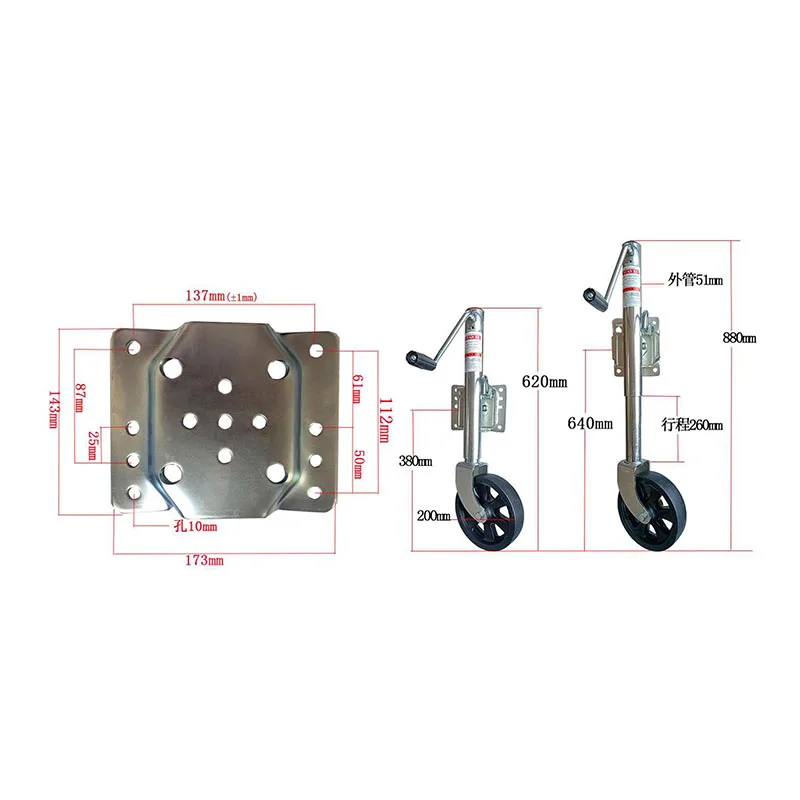 الجملة عالية الجودة 1500lbs -2000lbs الجانب مقطورة الرياح جاك 6 "8" الصلب عجلة شدادة ل قارب القافلة RV مقطورة الملحقات