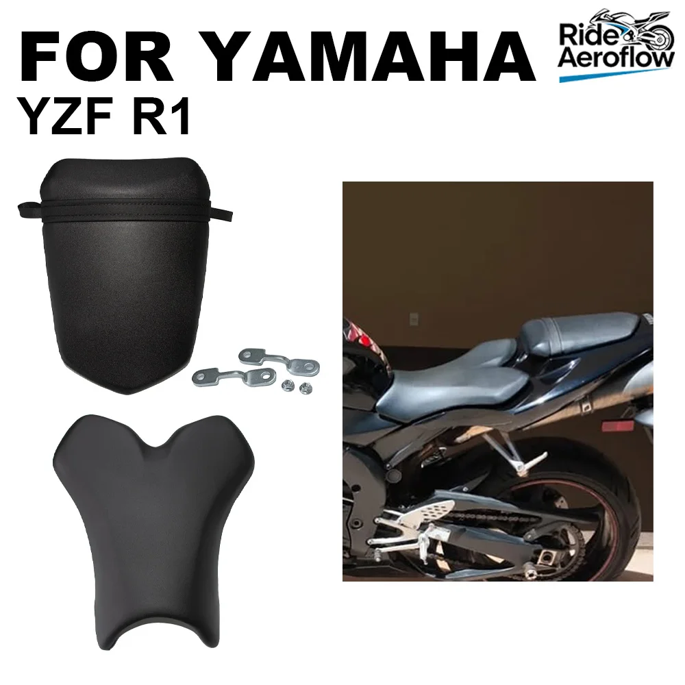 

Fit for YAMAHA YZF R1 YZF-R1 YZFR1 2004-006 Motorcycle Black Leather Front Rear Driver Rider Passenger Seat Saddle Cushion