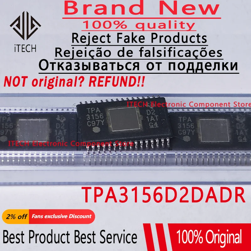 5pcs/lot Original TPA3156 TPA3156D2DADR TPA3156D2 TSSOP32 Audio Amplifier New and Genuine