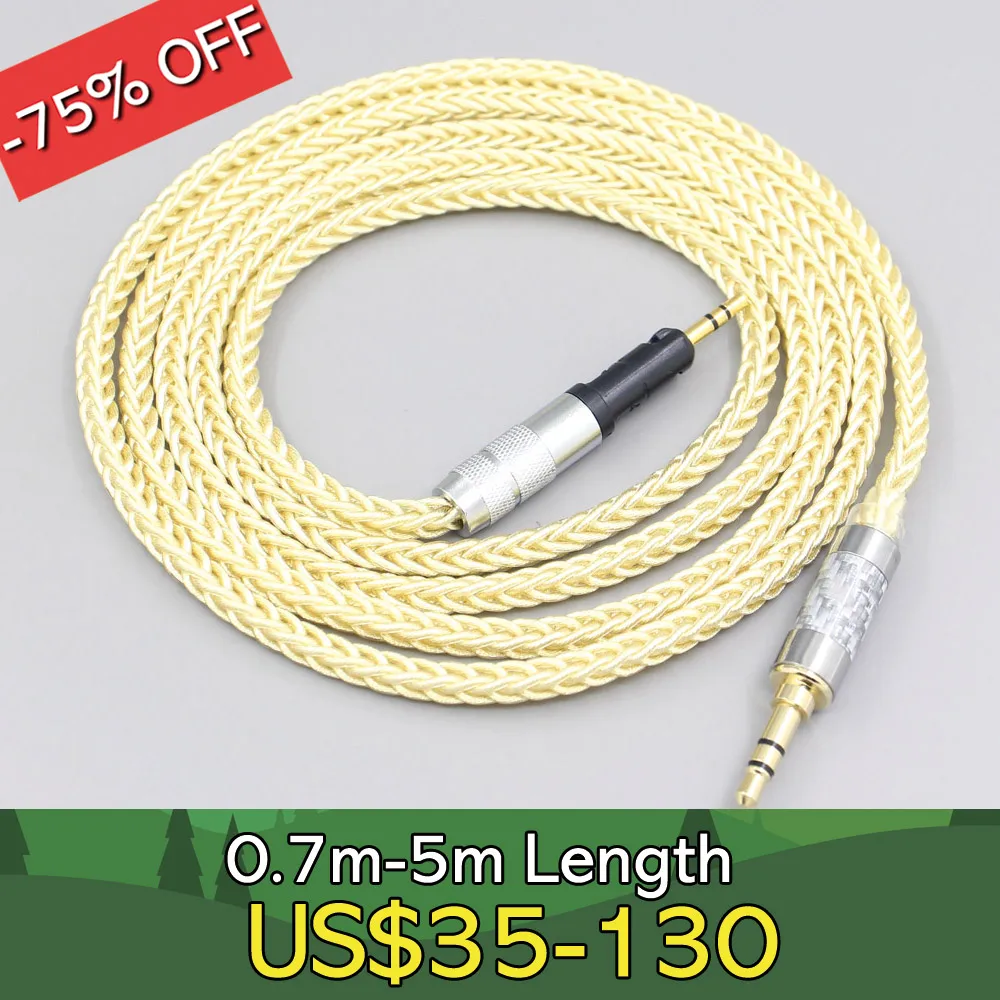 

8 Core Gold Plated + Palladium Silver OCC Cable For Sennheiser HD6 HD7 HD8 MIX DJ HD595 Earphone Headset Headphone LN007652