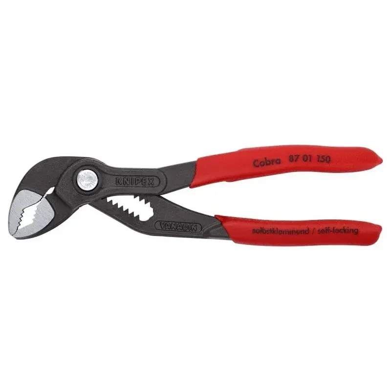 KNIPEX Cobra Water Pump Pliers 6-inch No-slipping  Double Guide Tough High-tech Self-locking Grip on Pipes and Nuts87 01 150