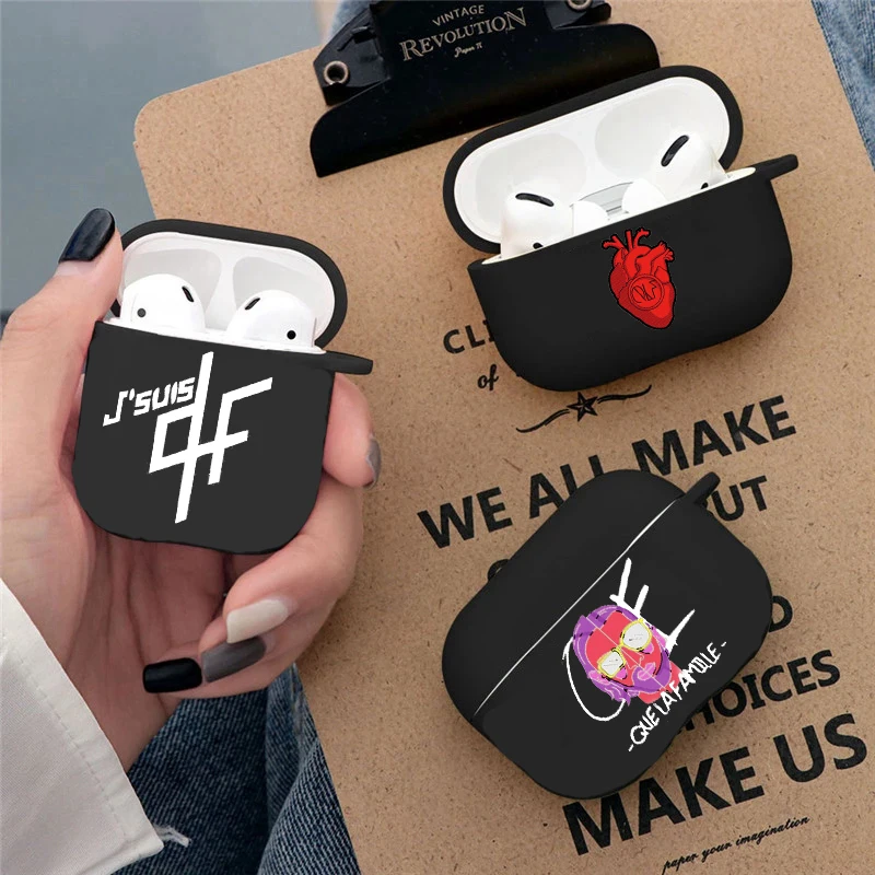 

Hot singer PNL QLF rapper Soft silicone TPU Case For NEW AirPods Pro 2 1 2 3 Luxury Black Wireless Bluetooth Earphone Box Cover